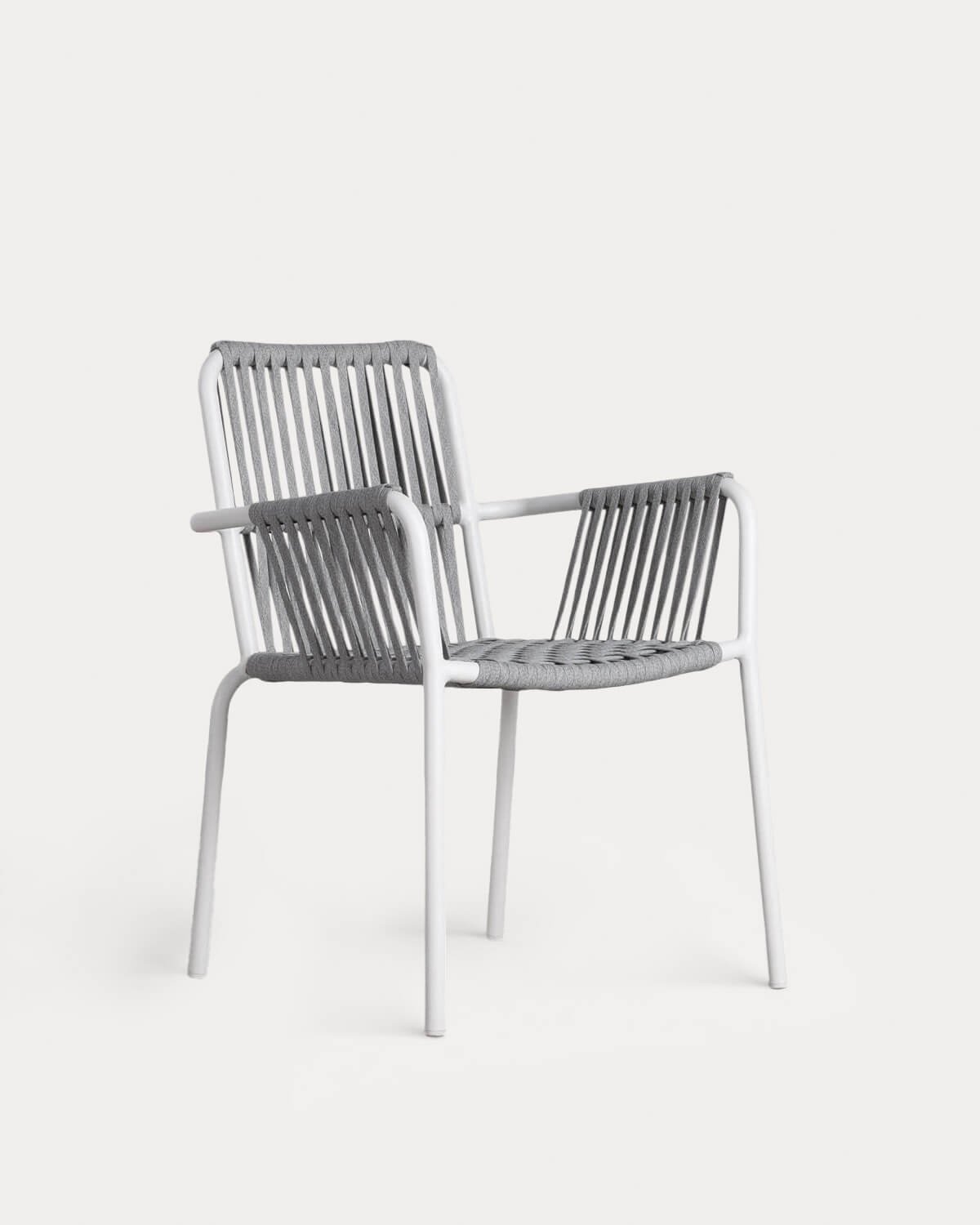 Pack of 2 Aluminium and Rope Outdoor Chairs Drian Trend, gallery image 1
