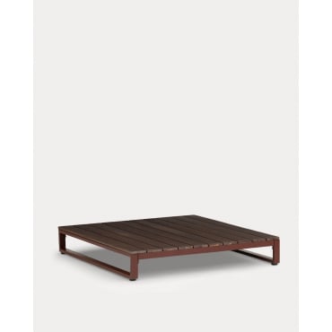 Square Coffee Table in Acacia Wood and Metal (100x100 cm) Kristen Dark Acacia - The Masie