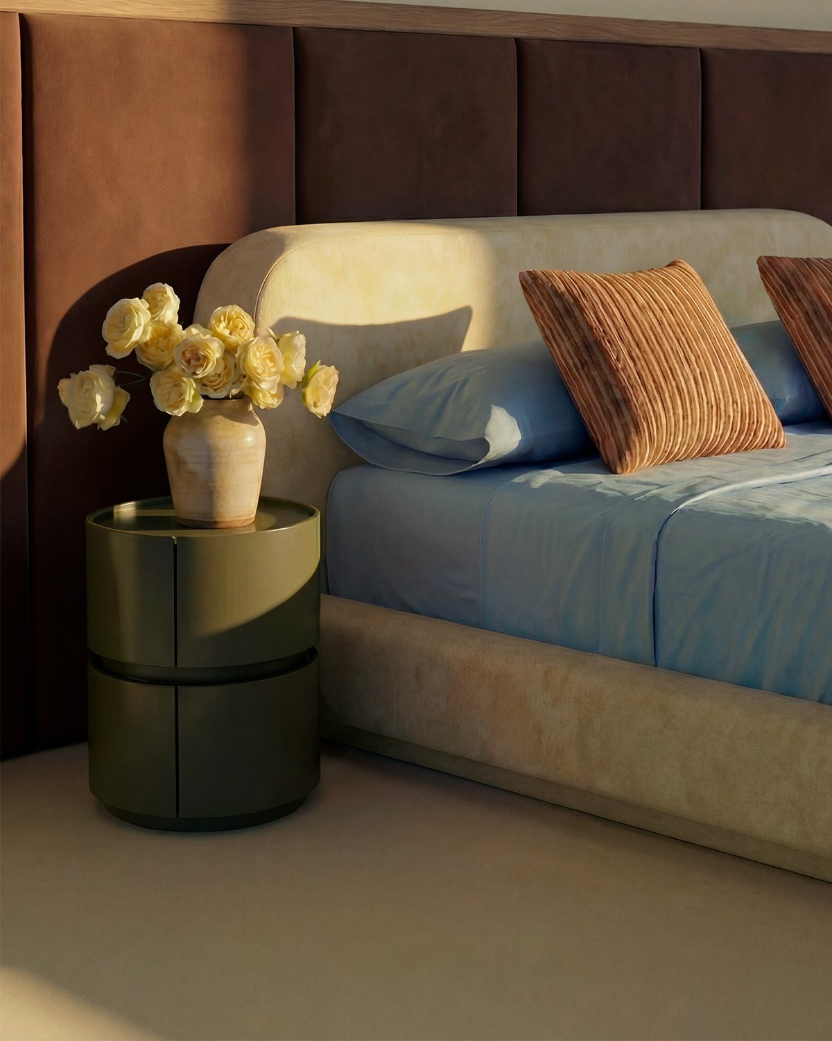 Wooden Nightstand with 2 Drawers (Ø40 cm) Maele, gallery image 2