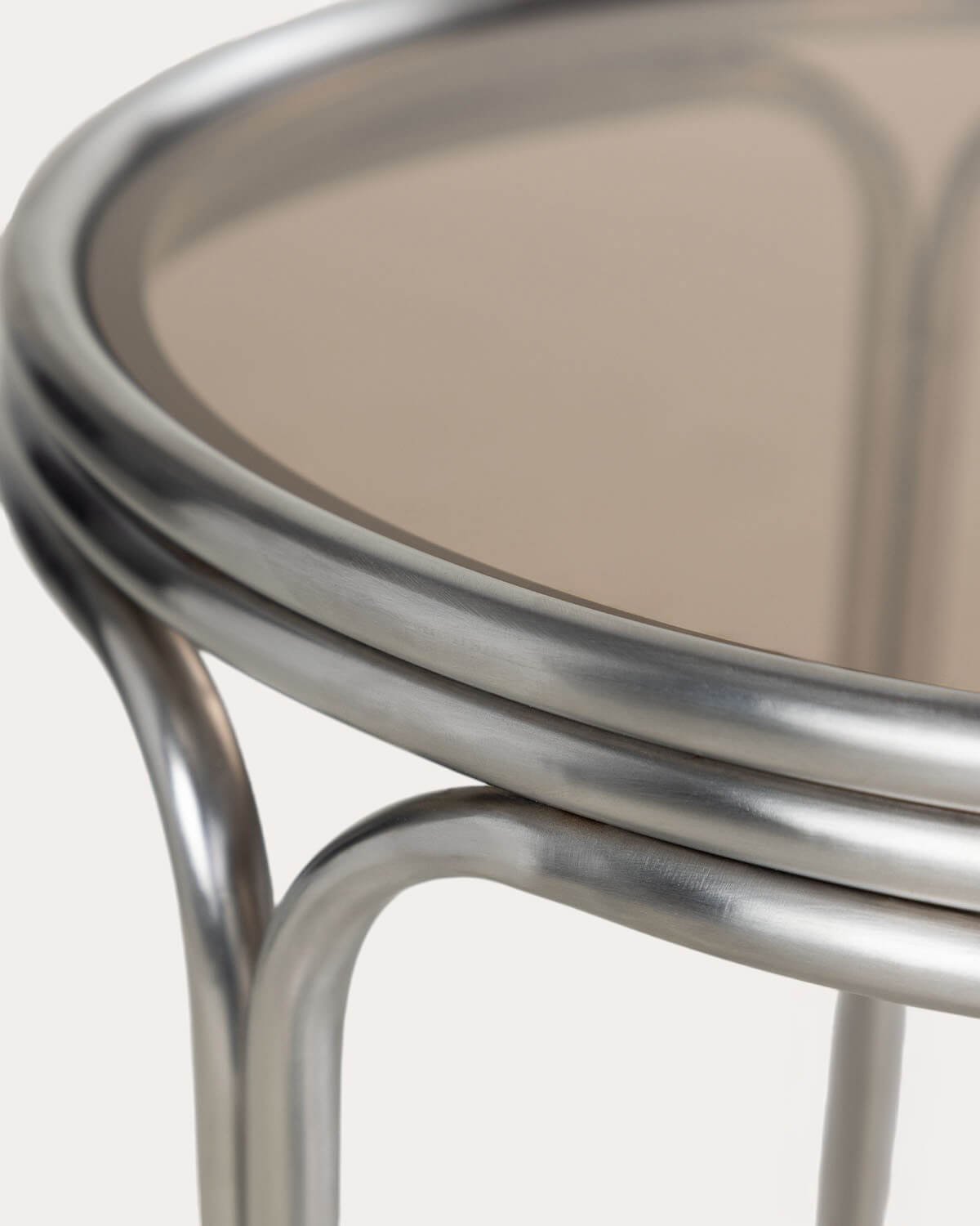 Round Side Table in Metal and Tempered Glass (Ø40 cm) Massia, gallery image 2