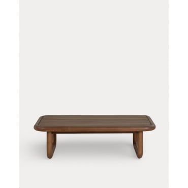 Rectangular Outdoor Coffee Table in Eucalyptus Wood (110x65 cm) Elnes Dark Eucalyptus Wood - The Masie
