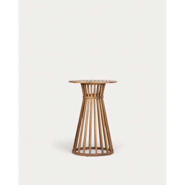 Round Acacia Wood Outdoor High Table (Ø70 cm) Hazan Medium-Grade Acacia Wood - The Masie
