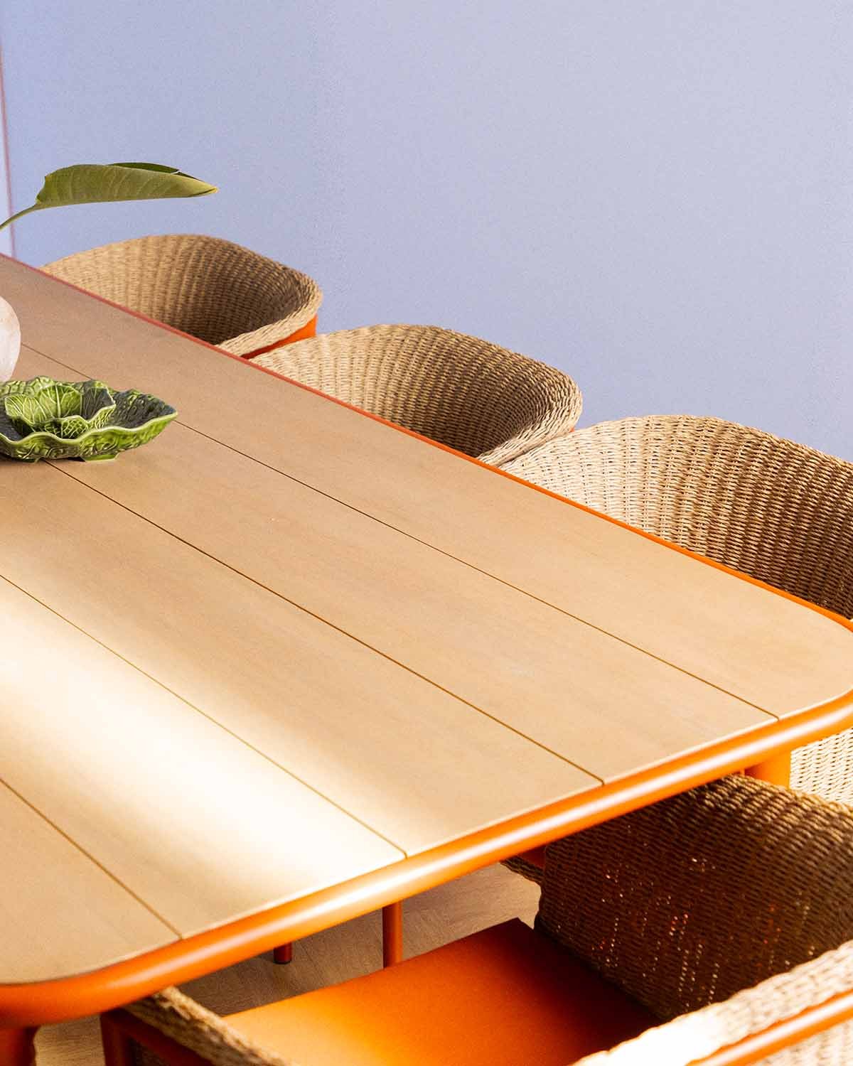 Rectangular Acacia Wood and Metal Dining Table (240x110 cm) Caitlyn , gallery image 3