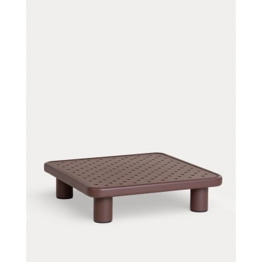 Square Aluminum Outdoor Coffee Table (80x80 cm) Lantana Chocolate Brown - The Masie