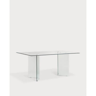 Rectangular Dining Table in Tempered Glass (180x90 cm) Kamil Tempered - The Masie