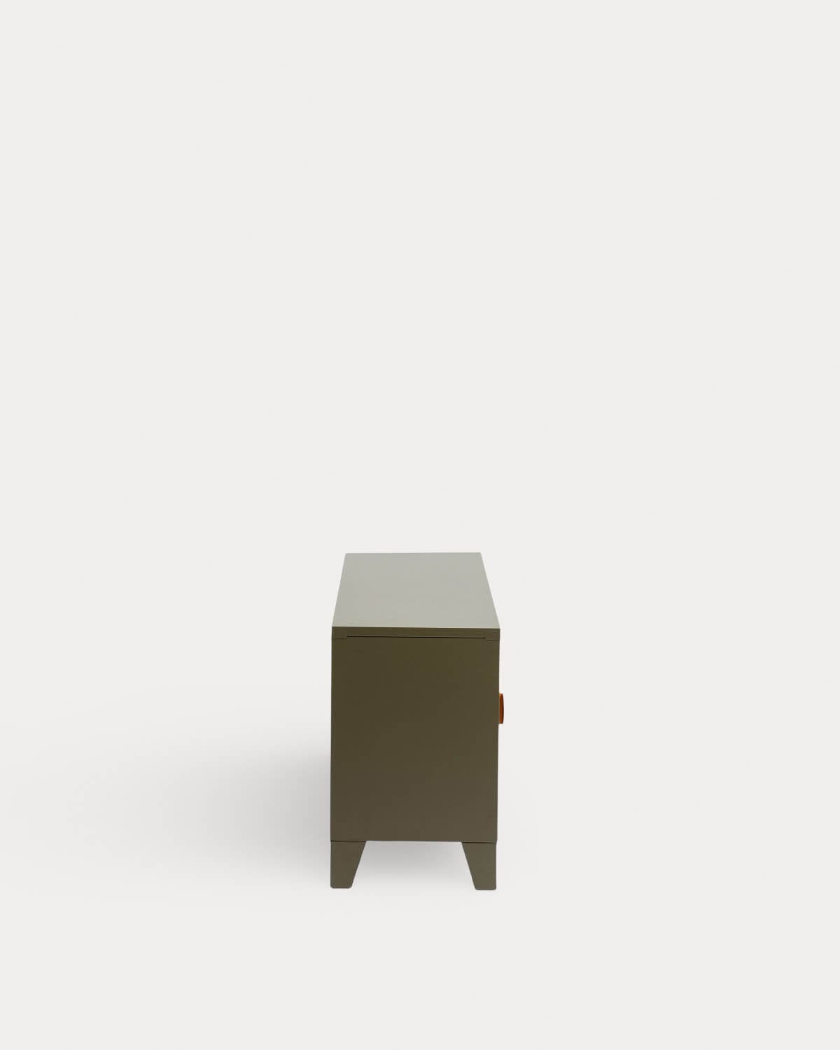 4-Door TV Unit 160x37 cm in Laminated Steel and Glass Andrius, gallery image 5