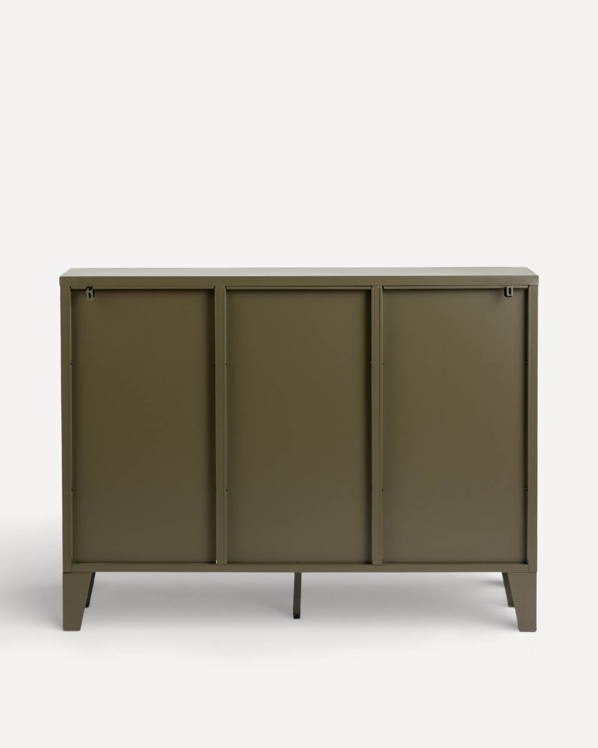 Andrius Low Sideboard with 2 Doors and 3 Drawers, Laminated Steel and Glass, gallery image 7