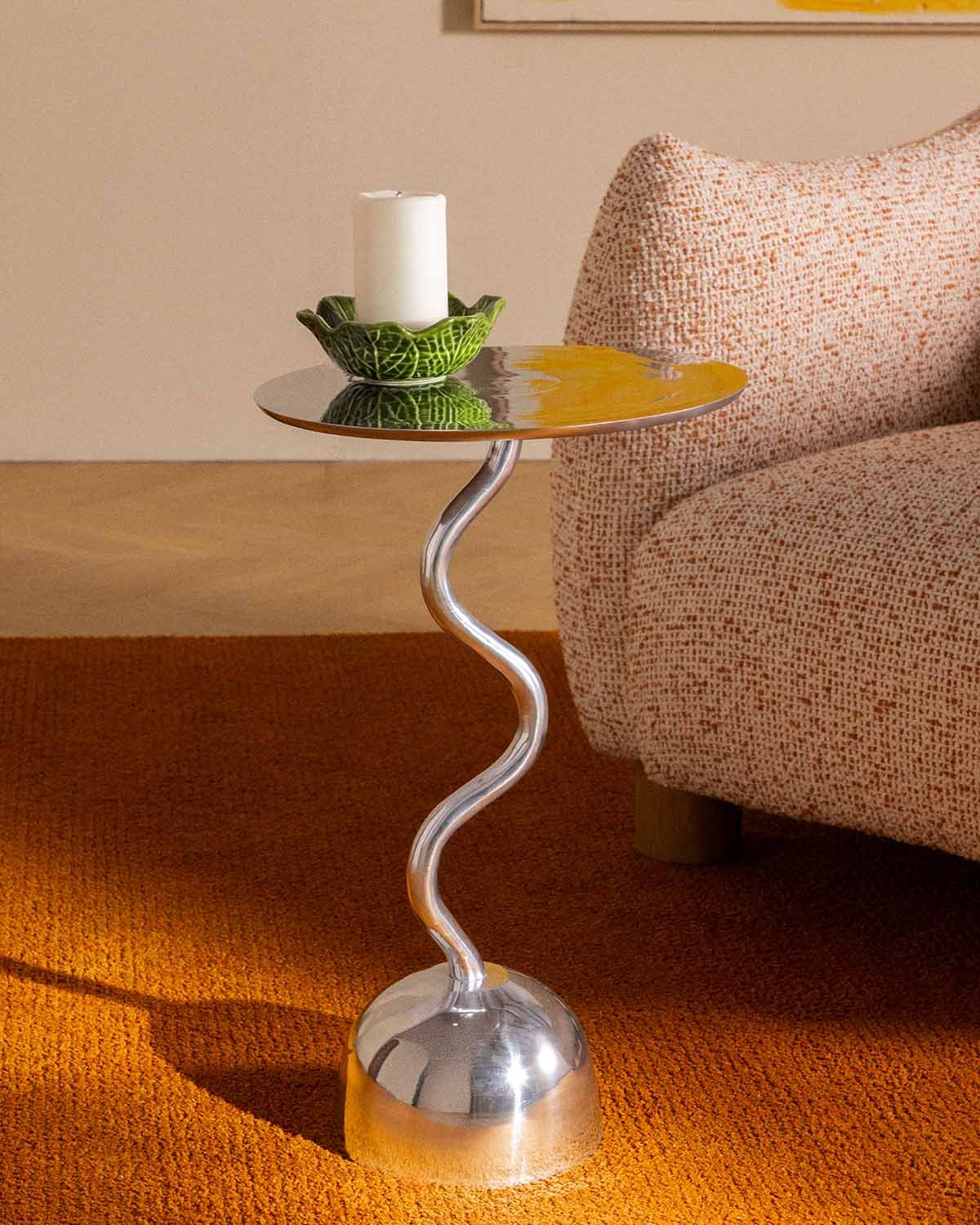 Round Side Table in Metal and Tempered Glass (Ø35 cm) Tetiam, gallery image 2