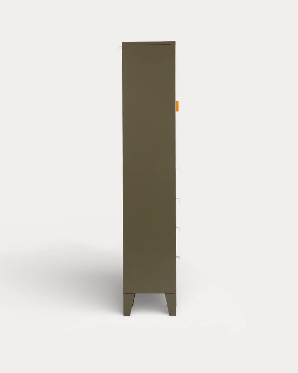 Andrius Display Case with 1 Door and 4 Drawers, Made of Laminated Steel and Glass, gallery image 6