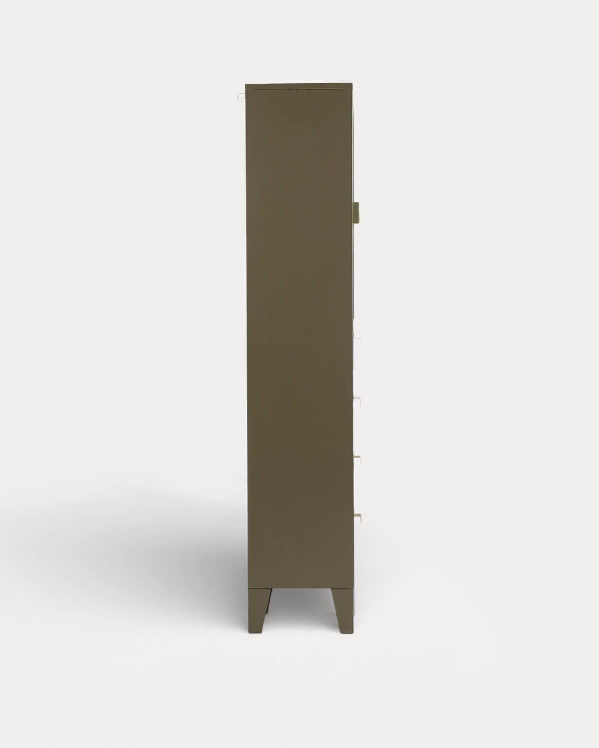 Andrius Display Case with 1 Door and 4 Drawers, Made of Laminated Steel and Glass, gallery image 5