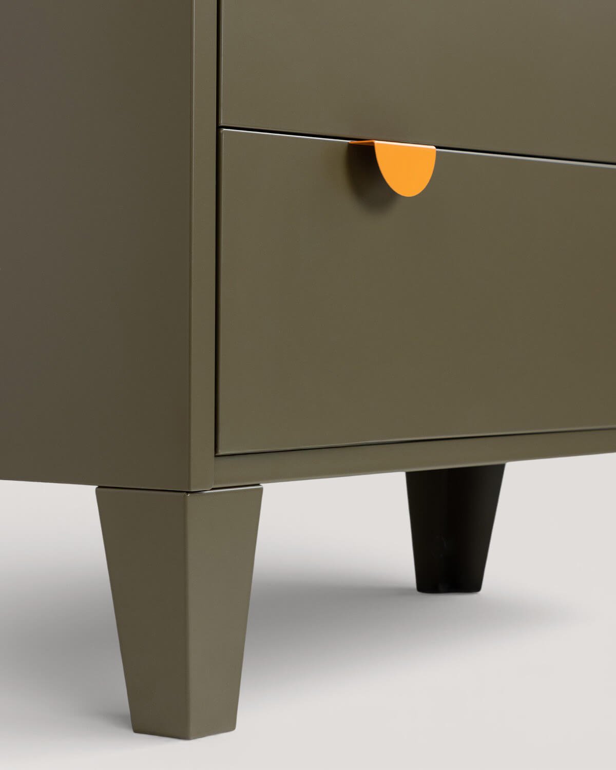 Andrius Tall Sideboard with 2 Doors and 2 Drawers in Laminated Steel and Glass, gallery image 10