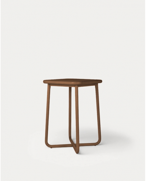 Square outdoor high table 70x70 cm in eucalyptus wood Edvard - Dark Eucalyptus Wood
