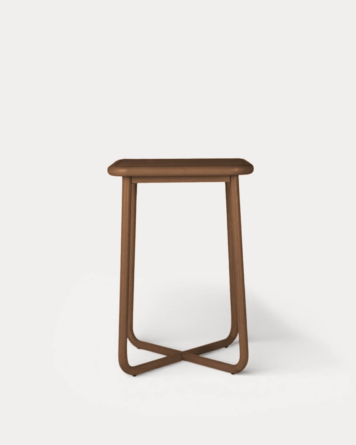 Square outdoor high table 70x70 cm in eucalyptus wood Elnes, gallery image 5