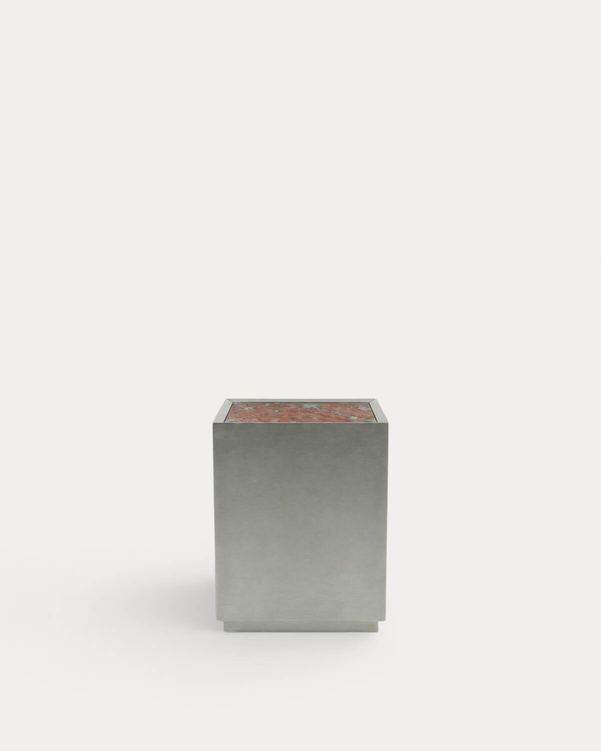 Square Side Table in Stainless Steel and Marble (35x35 cm) Imogen, gallery image 4