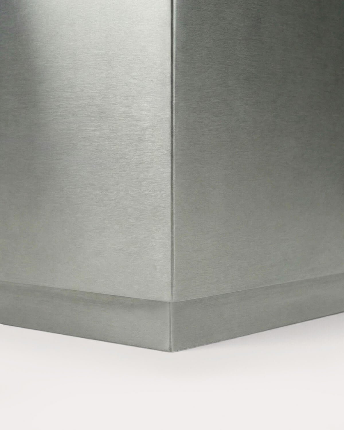 Square Side Table in Stainless Steel and Marble Udaipur (35x35 cm) Imogen, gallery image 3