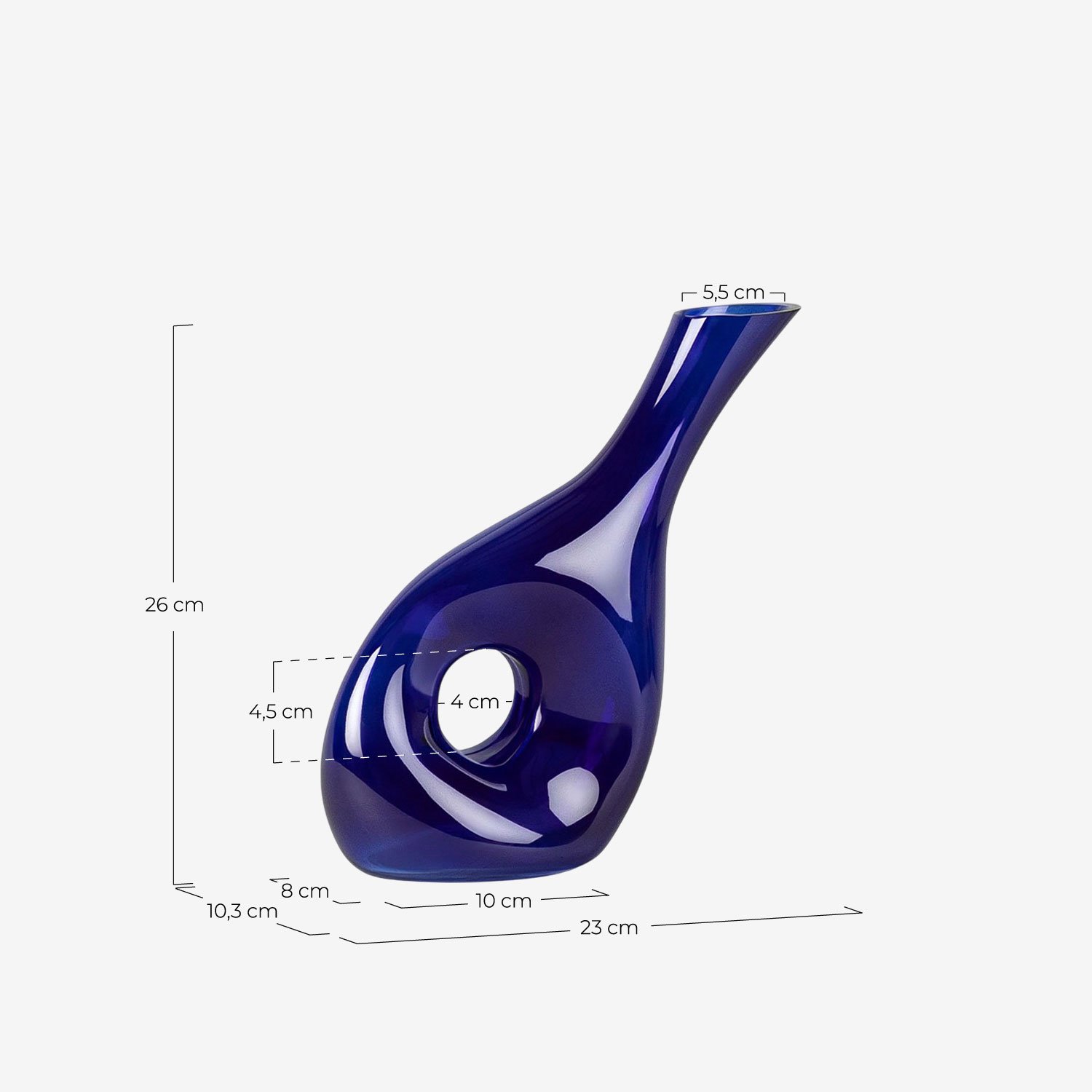 Toledo Glass Decanter, measurements