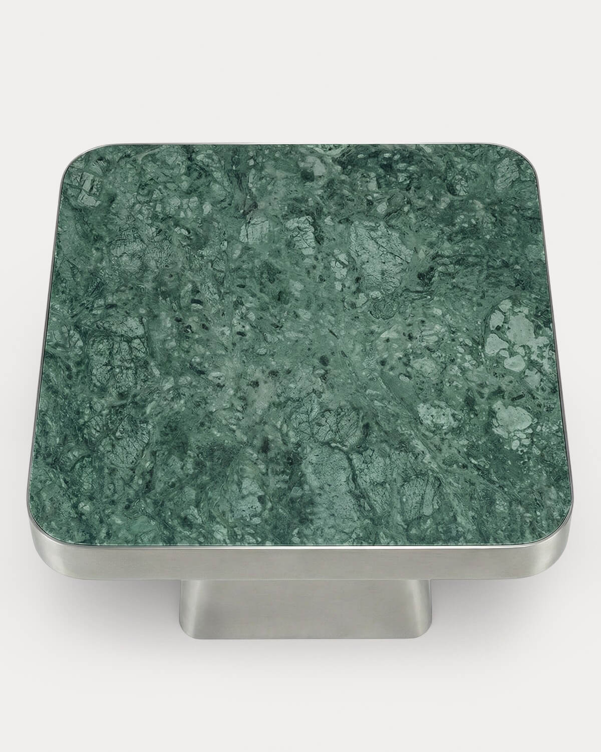 Square Side Table in Stainless Steel and Udaipur Marble (50x50 cm) Ofelia, gallery image 5