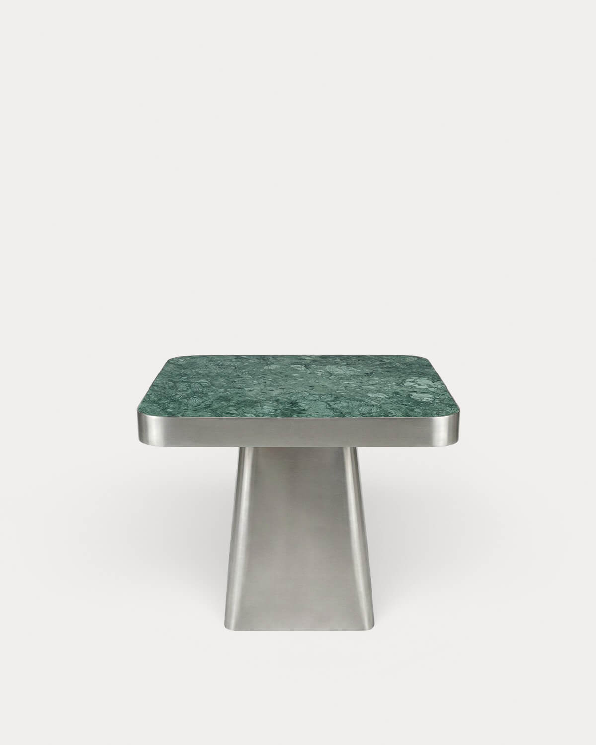 Square Side Table in Stainless Steel and Udaipur Marble (50x50 cm) Ofelia, gallery image 4