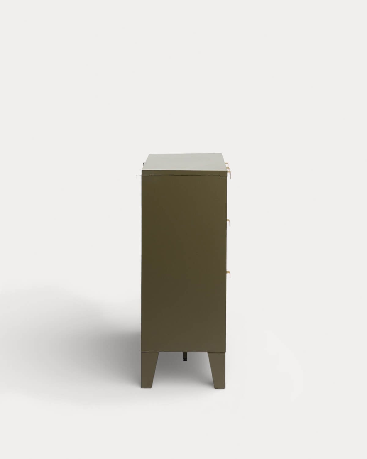 Andrius Low Sideboard with 2 Doors and 3 Drawers, Laminated Steel and Glass, gallery image 6
