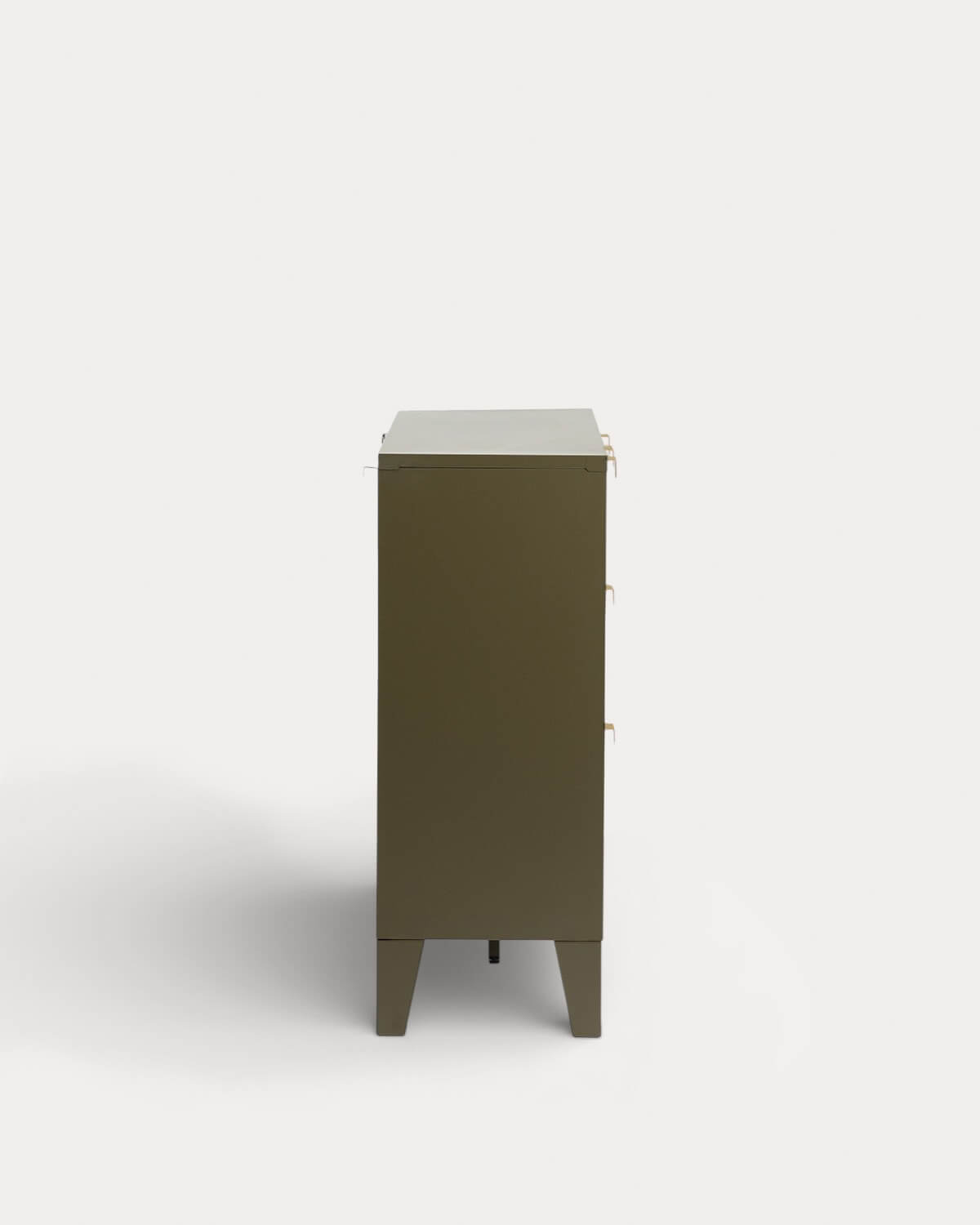 Low Sideboard with 2 Doors and 3 Drawers 120x35 cm Laminated Steel and Glass Andrius, gallery image 6