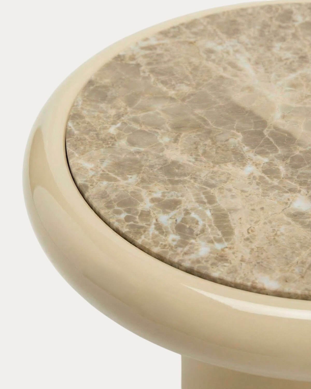 Round Marble and Wood Coffee Table (Ø90 cm) Hellie, gallery image 3