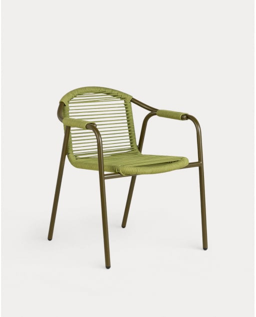 Pack of 4 Murna Metal and Rope Outdoor Chairs