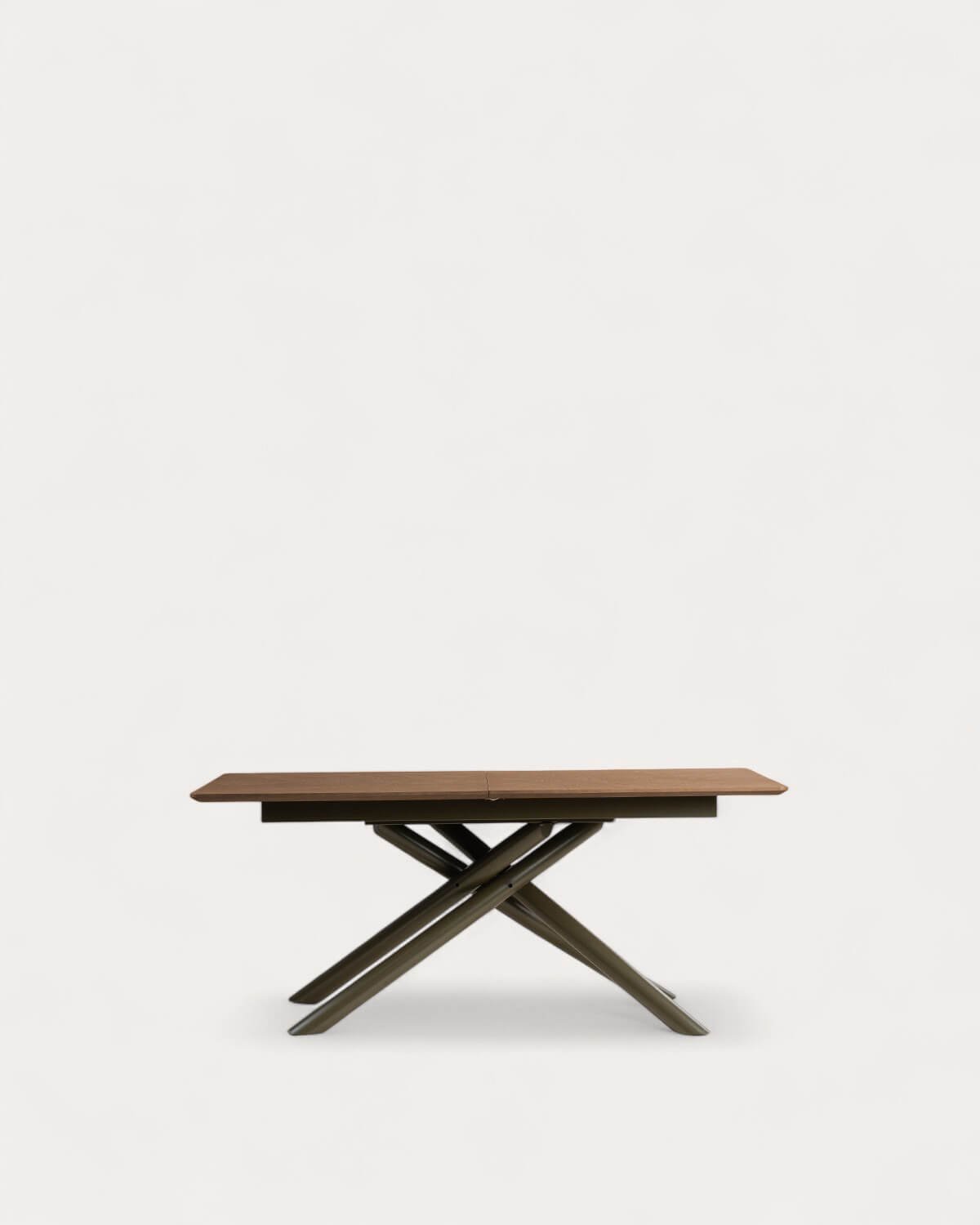 Extendable Rectangular Dining Table in Wood and Metal (180-240x100 cm) Bilal, gallery image 6