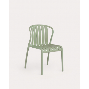 Pack 2 Baztan Polypropylene Dining Chairs Green Sage - The Masie