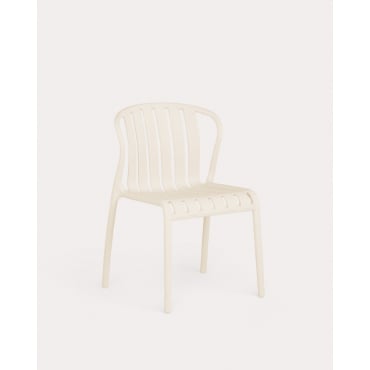 Pack 2 Baztan Polypropylene Outdoor Chairs Beige Seashell - The Masie