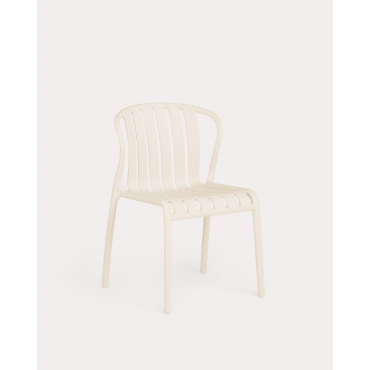 Pack 4 Baztan Polypropylene Outdoor Chairs Beige Seashell - The Masie