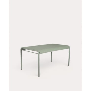 Rectangular Dining Table in Metal and Polypropylene (155x90 cm) Baztan Green Sage - The Masie