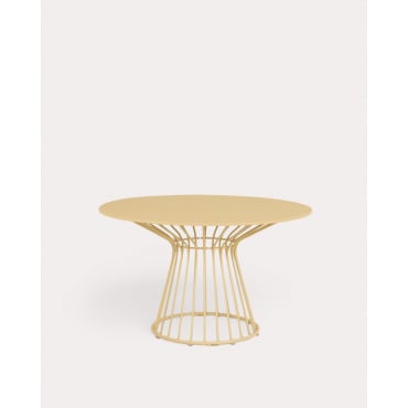 Round Metal Outdoor Table (Ø120 cm) Nouli Yellow Wheat - The Masie