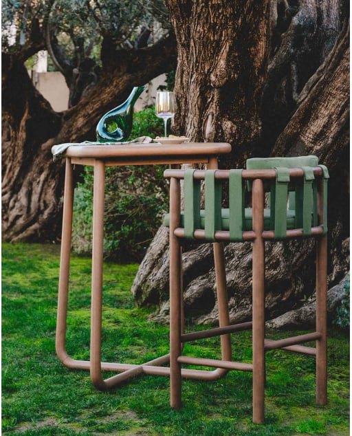 Square Eucalyptus Wood High Outdoor Table (70x70 cm) Edvard