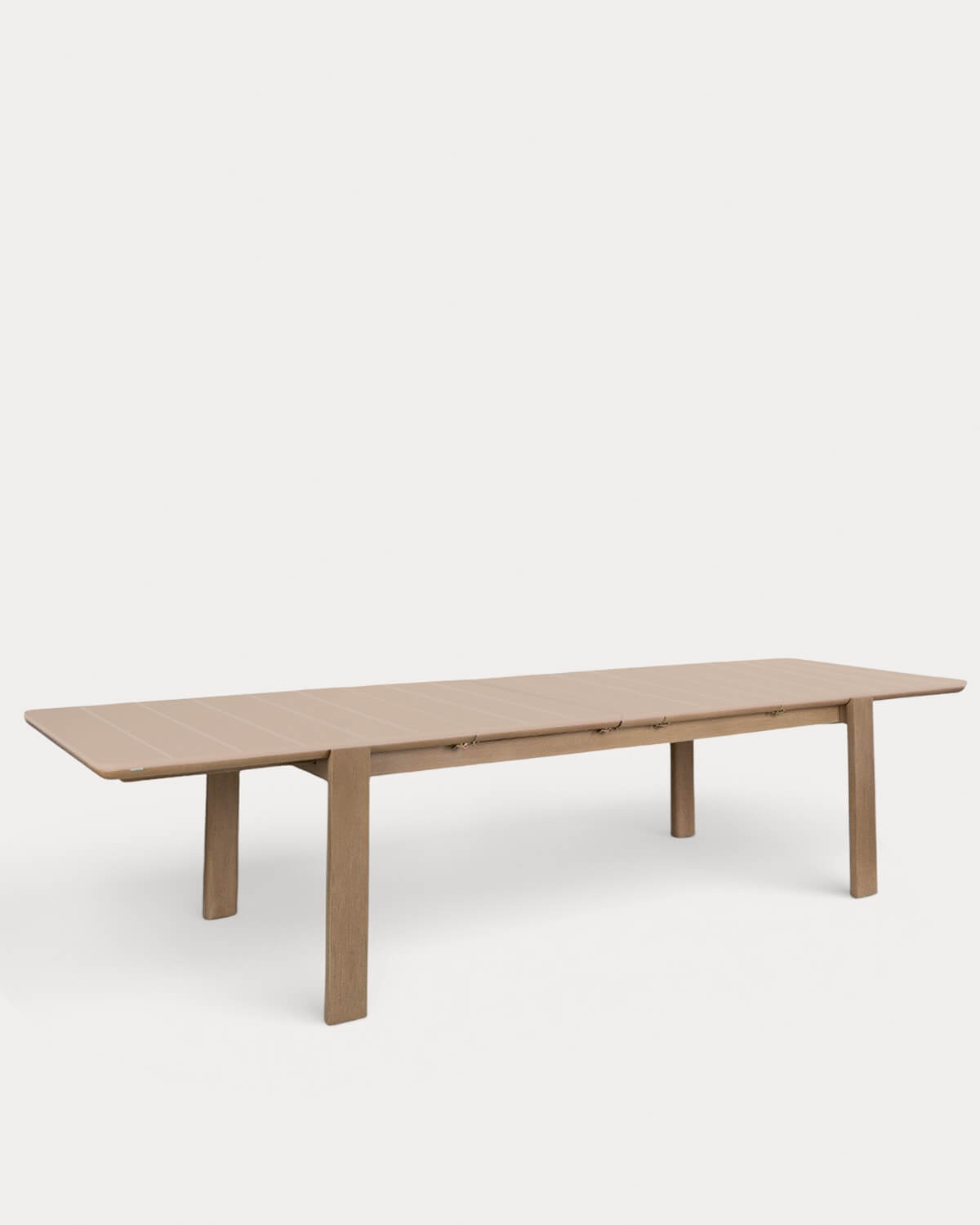 Extendable Rectangular Dining Table in Cement with Tile and Acacia Wood Look (225-330x100 cm) Ubel, gallery image 4