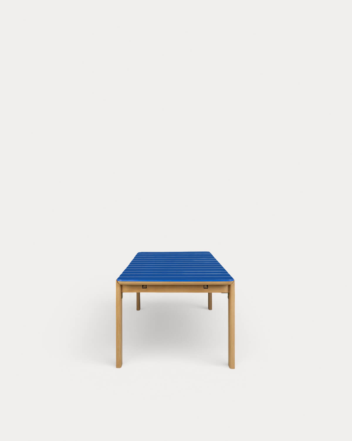 Extendable Rectangular Dining Table in Cement with Tile and Acacia Wood Look (225-330x100 cm) Ubel, gallery image 5