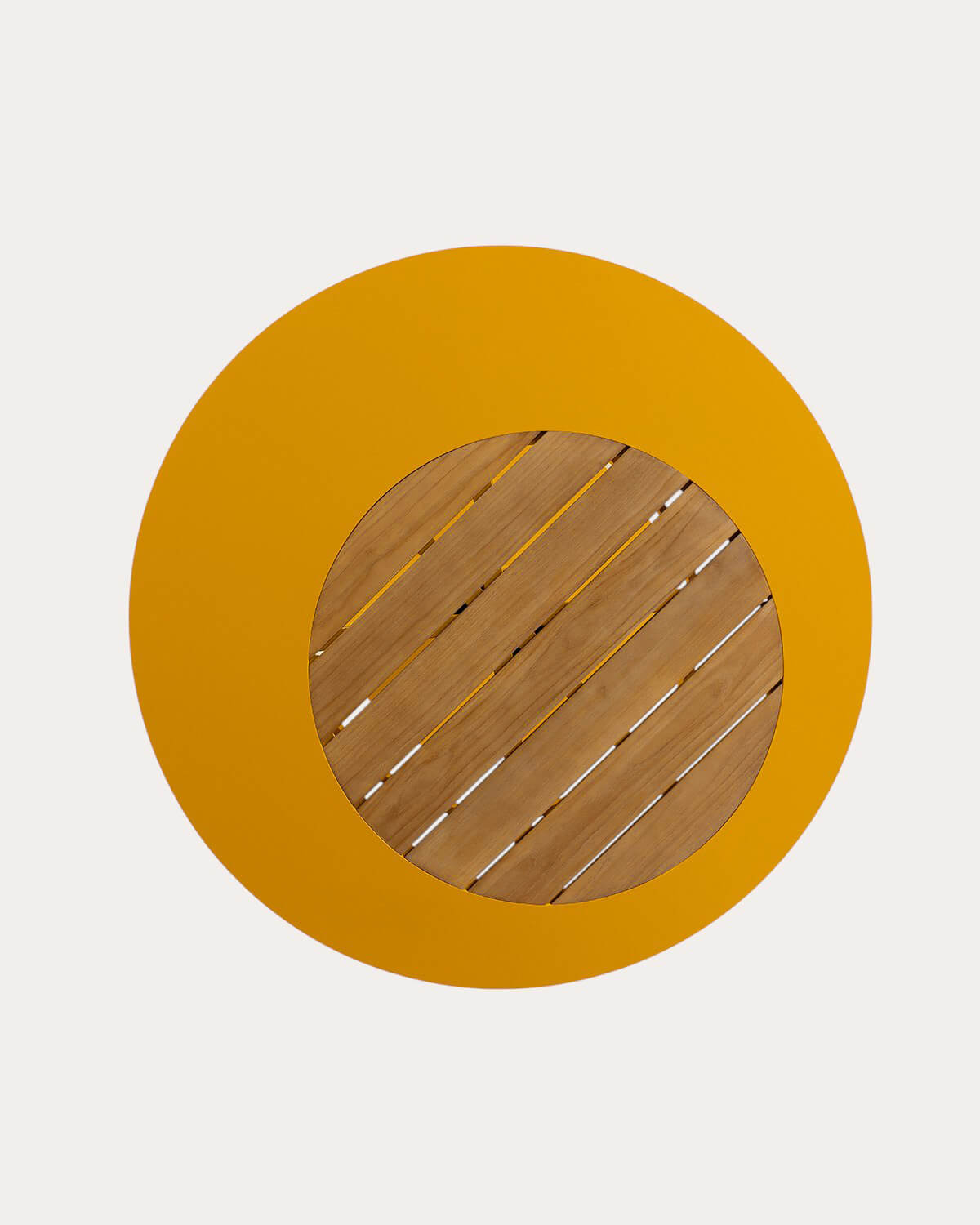 Round Outdoor Table in Metal and Teak Wood (Ø110 cm) Lirae, gallery image 4