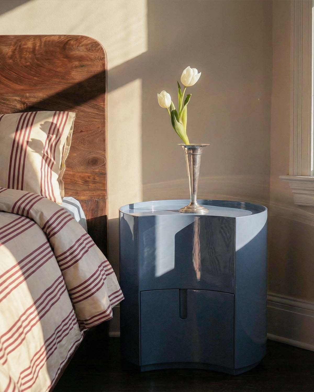 Wooden Nightstand with 2 Drawers (50x42 cm) Karyna, gallery image 2