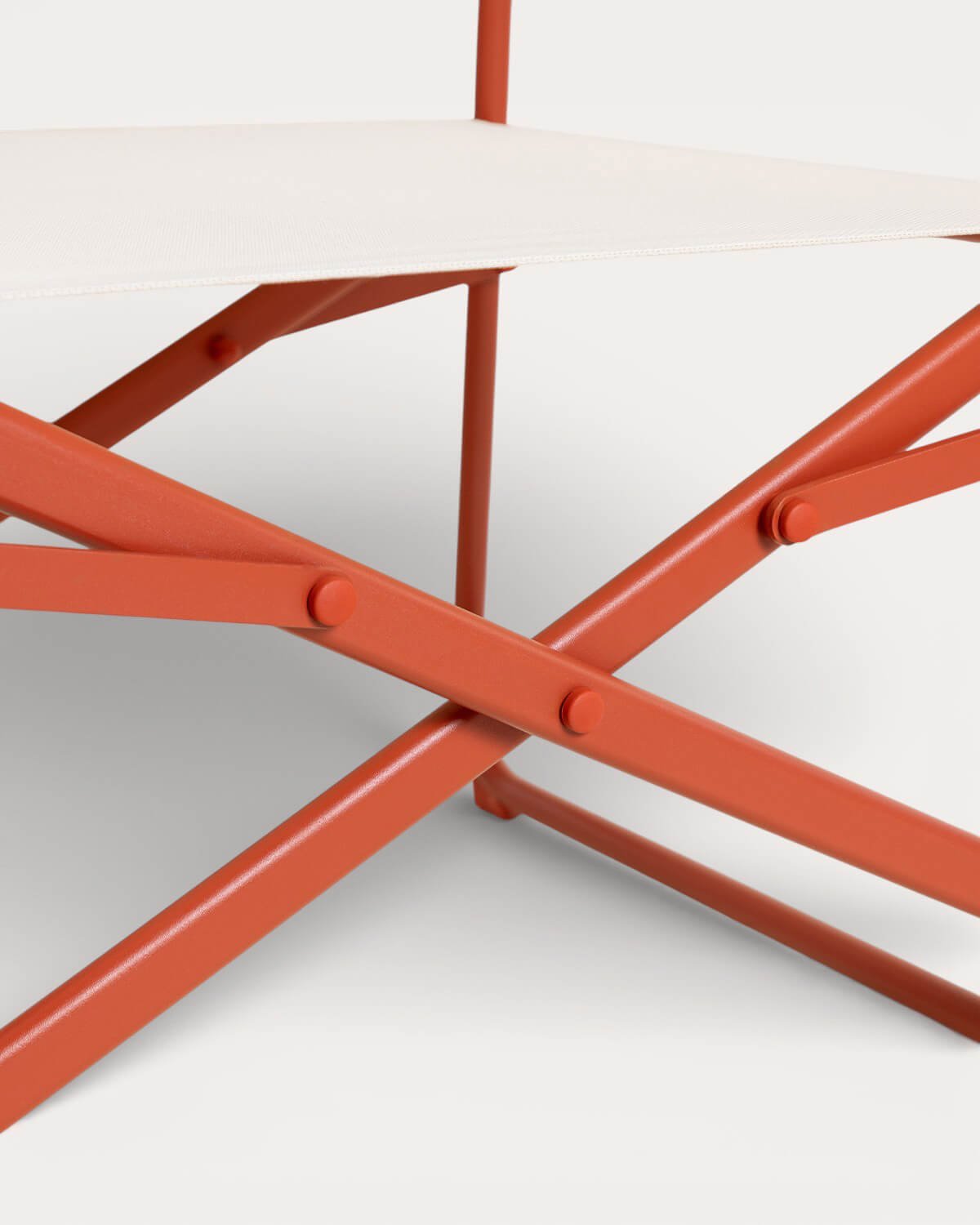 Folding Garden Set with 2 Armchairs and 1 Side Table in Metal and Fabric Bowye, gallery image 8