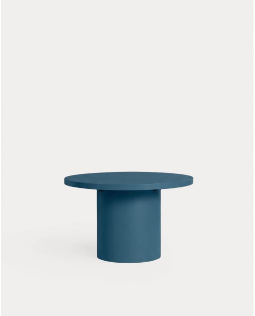 Extendable Round Metal Dining Table (Ø120-240x120 cm) Beca - Blue Oceanic