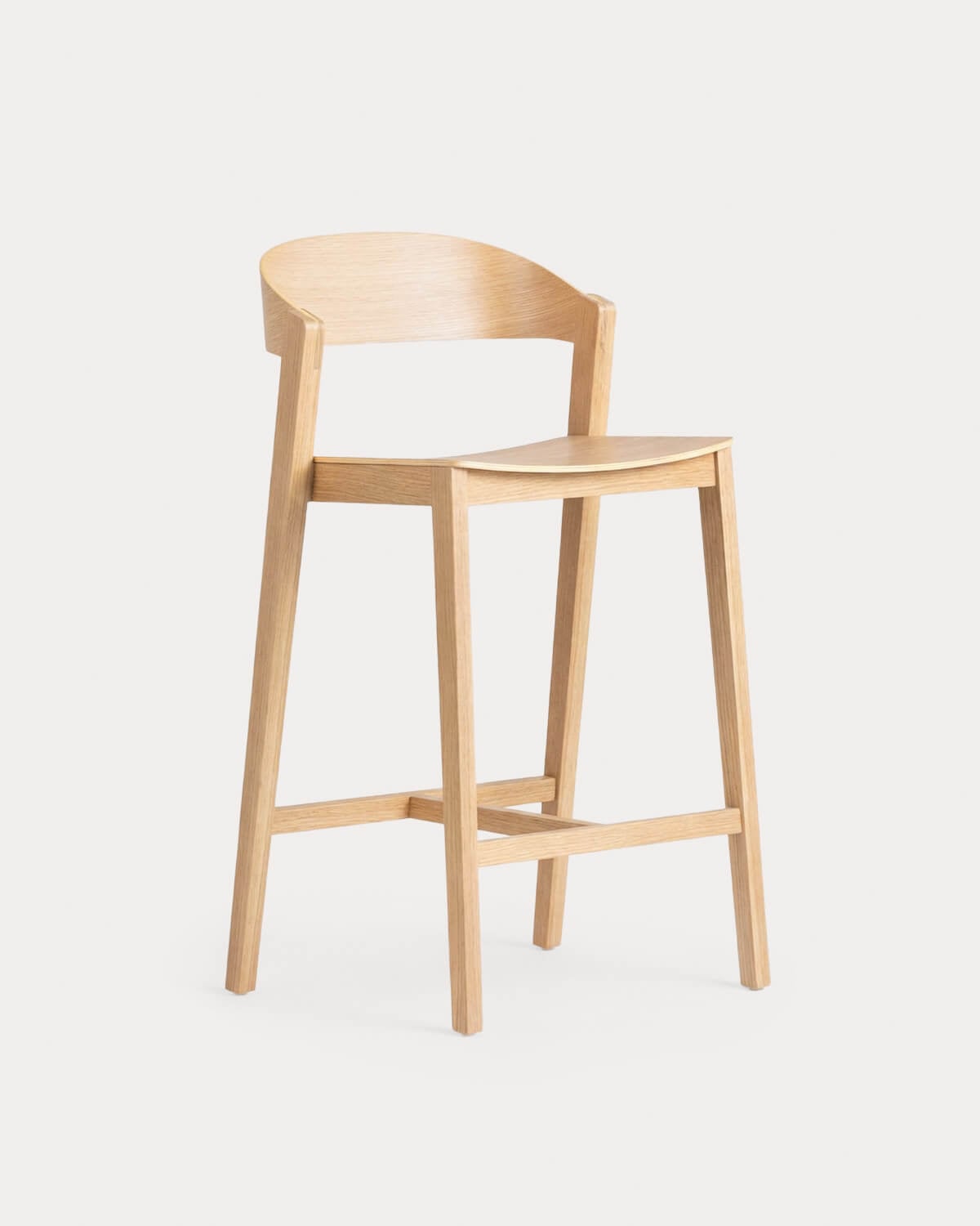 High Oak Wood Stool Laly, gallery image 1