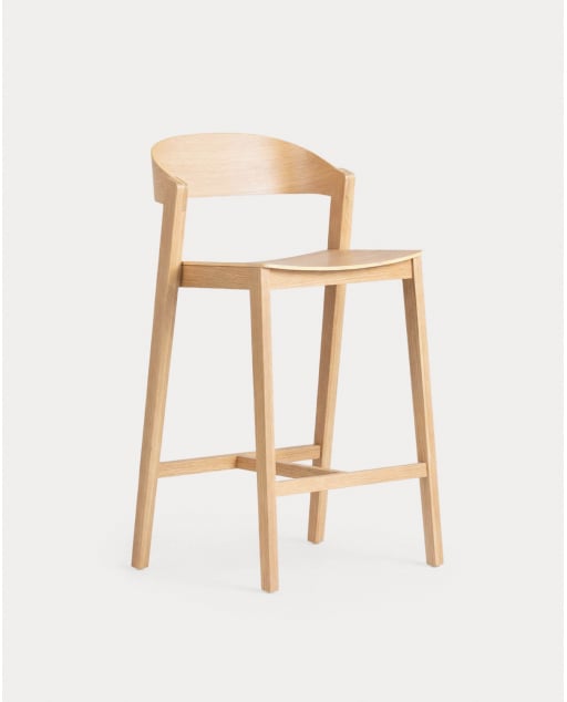 Pack 4 High Oak Wood Stools (65 cm) Laly