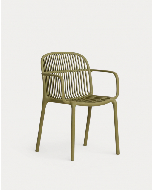 Polypropylene Dining Chair with Armrests Aisha - Olive Green