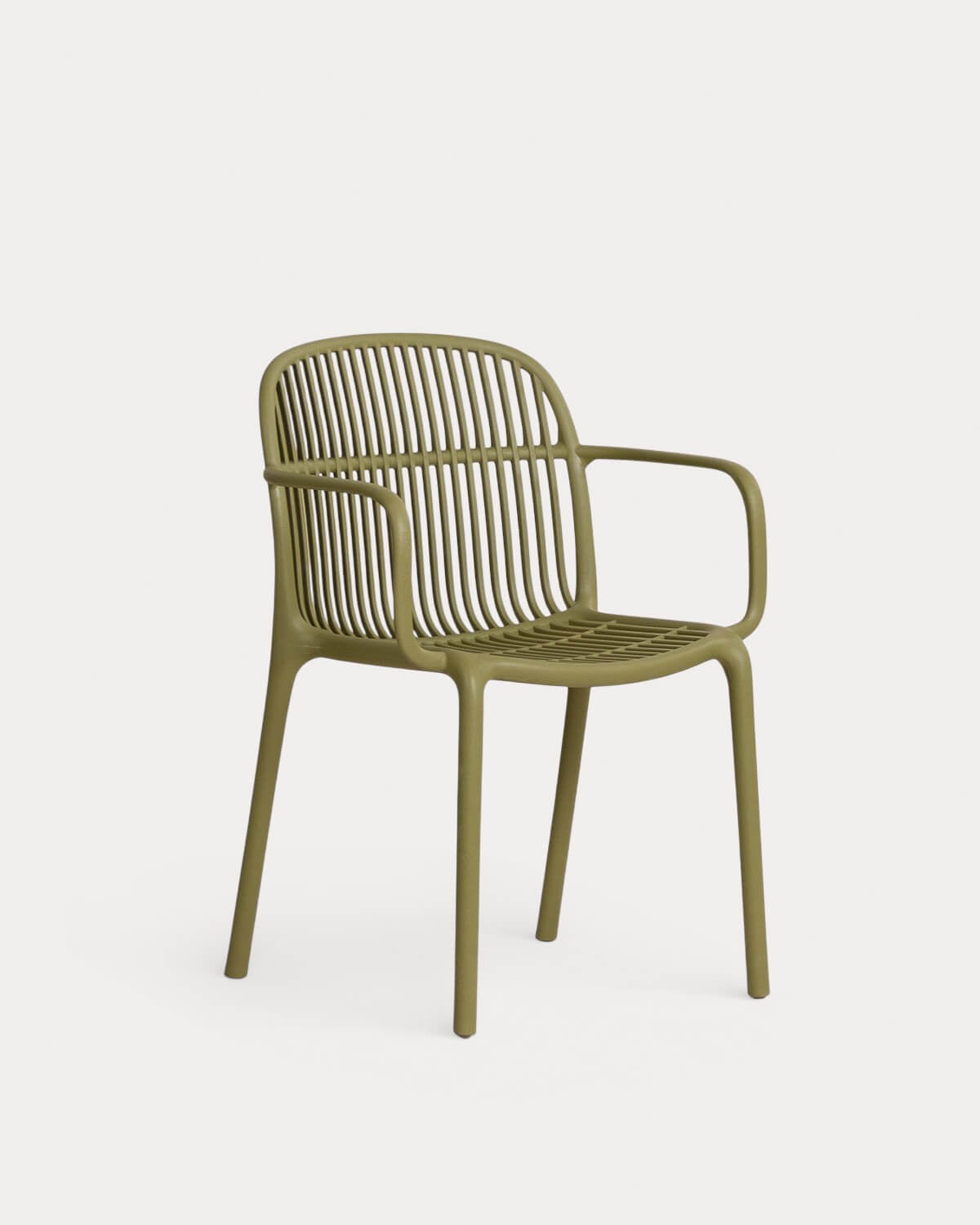 Pack of 2 Aisha Polypropylene Dining Chairs with Armrests, gallery image 1