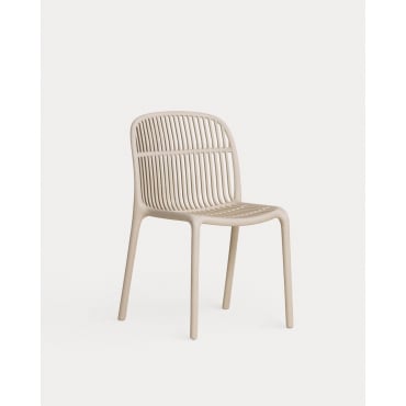 Pack 2 Polypropylene Outdoor Chairs Aisha Beige Seashell - The Masie