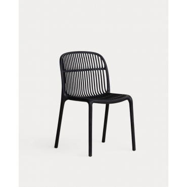 Pack 4 Polypropylene Outdoor Chairs Aisha Black Obsidian - The Masie