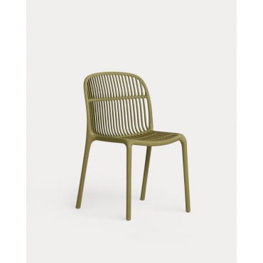 Pack 2 Polypropylene Dining Chairs Aisha Olive Green - The Masie