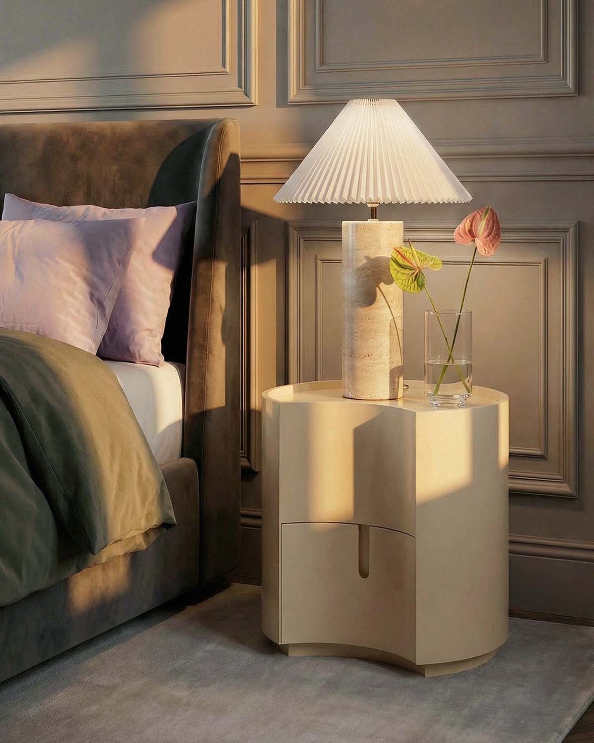 Pack of 2 Wooden Bedside Tables with Drawers (50x42 cm) Karyna, gallery image 2