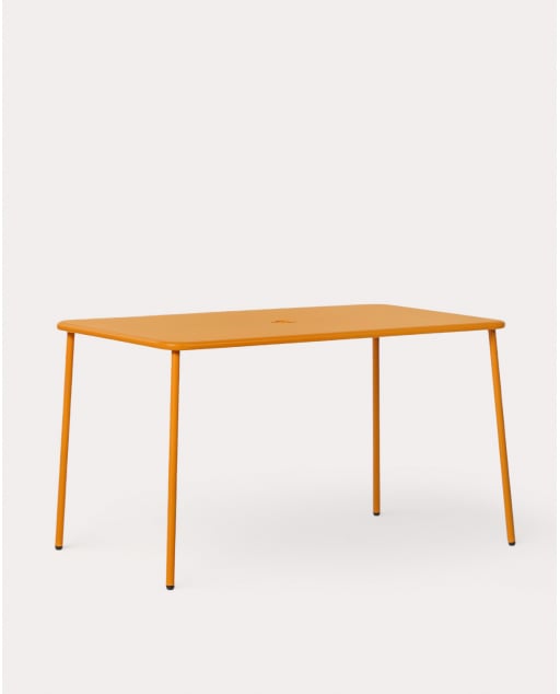 Rectangular Metal Outdoor Table (130x78 cm) Mijail - Orange Terra