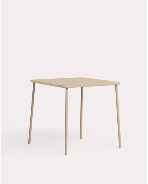 Square Metal Outdoor Table (78x78 cm) Mijail - Brown Clay