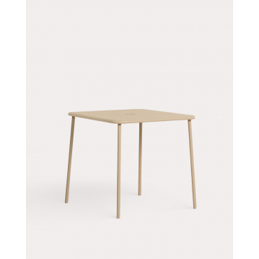 Square Metal Outdoor Table (78x78 cm) Mijail Brown Clay - The Masie